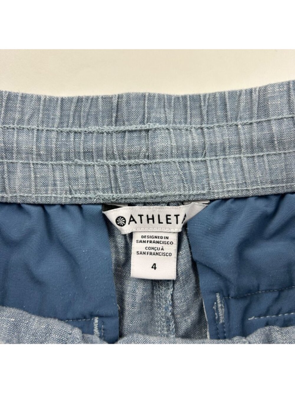 Athleta Light Chambray Blue Linen Cabo Wide Leg Pant 4 - Picture 4 of 8